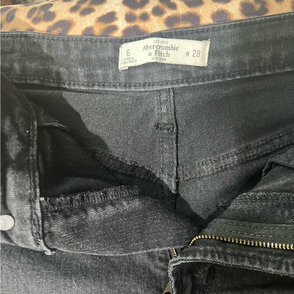 Abercrombie Distressed Black Denim Shorts - Picture 2 of 2